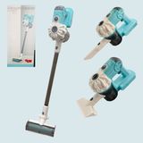 Welcomein Oyuncak Süpürge Dikey Süpürge Seti 3 Başlıklı Pilli Dyson Süpürgem - Mavi