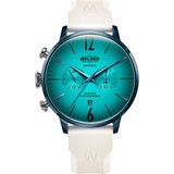 Welder WWRC1025 47 mm Erkek Kol Saati Mavi Çelik Kasa Suya Dayanıklı Beyaz Silikon Kordon