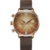 Welder WWRC643 Kadın Kol Saati 38 mm Suya Dayanıklı Kahverengi Kadran ve Kordon ile Rose Gold Kasa