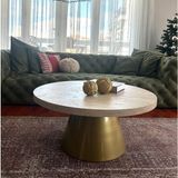 Well Modern Orta Sehpa Bohem Central Table Traverten Suntalam Tabla Metal Ayak - ESKİTME