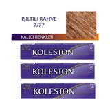 Wella 7/77 Işıltılı Kahve 3x50 ml Saç Boyası