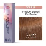 Wella İllumina 7/42 Orta Sarı Kırmızı Mat 60 ml Saç Boyası