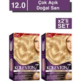 Wella Koleston 12/0 Çok Açık Doğal Sarı Krem Saç Boyası X2 Adet