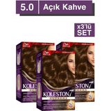 Wella Koleston Koleston Supreme Kit Saç Boyası 5/0 Açık Kahve X3 Adet