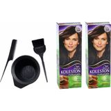 Wella Koleston Naturals Saç Boyası 50 ml Kahve 4/0 X2 Adet+Boyama Seti
