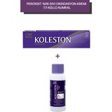 Wella Koleston Peroksit 06% Sıvı Oksidasyon Kremi+Koleston Single Tüp Saç Boyası 7/1 Küllü Kumral