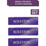 Wella Koleston Single Tüp Saç Boyası 3/4 Koyu Kestane X3 Adet