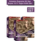 Wella Koleston Supreme Kit 12/11 Yoğun Küllü Sarı Kalıcı Saç Boyası X3'lü Set Canlı Renkler