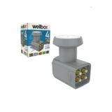 wellbox Ultra HD 4 K 3D Destekli Dört Çıkışlı LNB Yüksek Sinyal Desibelli Sert Plastik Su Gecirmez 4 TV