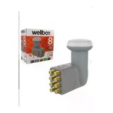 wellbox Ultra HD 4 K 3D Destekli Sekizli Çıkışlı LNB Yüksek Sinyal Desibelli Sert Plastik Su Gecirmez 4 TV