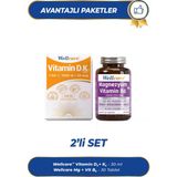 Wellcare 2'li Set - D3 + Vitamin K2 - 30 ml & Magnezyum + Vitamin B6 - 30 Tablet - Aromasız
