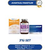 Wellcare 3'lü Set - D3 + Vitamin K2 - 30 ml & Magnezyum + Vitamin B6 - 30 Tablet & Provim Shape Probiyotik 30 Kapsül - Aromasız