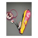 WELLCOLD 112 Profesyonel Badminton Raketi Seti, 2 Adet Raket, 3 Adet Top, Deluxe Çanta, Siyah-Pembe