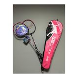 WELLCOLD 2 Adet Profesyonel Badminton Raketi, Deluxe Çanta, 66 cm, 105 gram, Siyah-Bordo