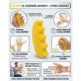 Wellflex Silikon Stres Aparatı El Egzersiz Güçlendirici Fizik Tedavi El Bilek Parmak Güçlendirme Elliği - Sarı