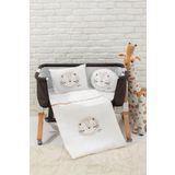 Wellgro Baby Lion 5 Parça Beşik Uyku Seti, 90x60 cm Bebek Beşik Uyku Takımı -Ekru
