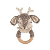 WellGro Cuddly Amigurumi Kahve Geyik Çıngırak Oyuncak