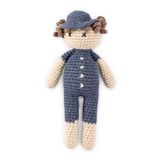 WellGro Cuddly Amigurumi Lacivert Kıvırcık Erkek Bebek Oyuncak