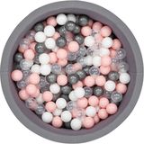 Wellgro Gri Top Havuzu Eğlenceli Tasarım 85 cm 200 Top ile Çocuk Bahçe Oyuncağı - Füme