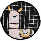 WellGro Sevimli Lama Oyun Halısı - 105 x 105 cm - Pembe