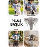 Wellgro Softyheads Scooter, Bisiklet, Bebek Arabası Başlığı, Çok Amaçlı Fil Peluş Başlık