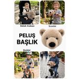 Wellgro Softyheads Scooter, Bisiklet, Bebek Arabası Başlığı, Çok Amaçlı Kahve Ayı Peluş Başlık