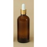 wellLine 100 Cc Cam Damlalıklı Amber Şişe [100 Cc=100ml X 3 Adet] / Ecza Şişesi / Dropper Şişe