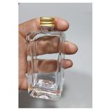wellLine 3 Adet Boş Gold Kapaklı Kolonya Şişesi Doldurulabilir Cep Cam Parfüm Şişesi 50 Ml, Spreylise065