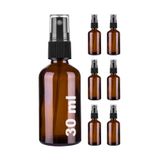 wellLine 30 Ml Amber Sprey Kapaklı Fısfıs Kolonya Dezenfektan Parfüm Cam Şişe 6 Adet