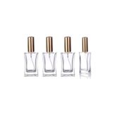 wellLine (4 ADET) Cam Yeniden Doldurulabilir Sprey Kolonya Parfüm Şişesi 50 ml - Boş Şişe Gold Kapaklı