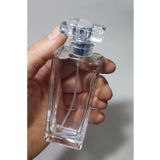 wellLine (4 Adet) Cam Yeniden Doldurulabilir Sprey Kolonya Parfüm Şişesi 50 Ml - şeffaf kapaklı Boş Şişe