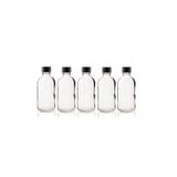wellLine 5 Adet 100ml Çok Amaçlı Cam Şişe Sızdırmaz Siyah Renk Kapak Oda Kokusu Şişesi 5x100ml