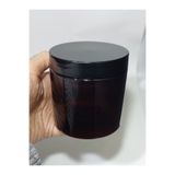 wellLine Amber 500ml Boş pet tıpalı Kavanoz, Krem Ve Mum Için Uygun Siyah Kapaklı Kavanoz 1 adet