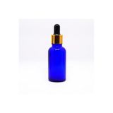 Wellline Mavi Cam Şişe 50 Ml Gold Renk Damlalıklı Şişe 10 Adet 86974317365895