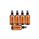 wellLine Petçi cam salih 100ml Amber Cam Sprey Şişesi Boş İnce Sis Cam Şişeler Uçucu Yağlar için,- 5'li Paket