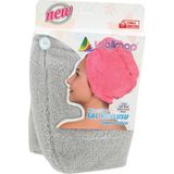 Wellmop Mikrofiber Düğmeli Saç Havlusu Gri - 28 x 17 cm