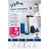 Wellnax breeze refresh Özel Tuvalet Temizlik Seti ve Kullan At 10 Adet Deterjanlı Tuvalet Yedek+Pembe Köpük Hediyeli