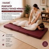 Wellness Masaj Yatağı Portatif Katlanabilir Masaj Yatağı Minderi – 6 cm Sünger – 180X70 cm - Bordo