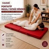 Wellness Masaj Yatağı Portatif Katlanabilir Masaj Yatağı Minderi – 6 cm Sünger – 180X70 cm - Kırmızı