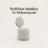 Wellnistt Mobilya ve Dekorasyon Buklet Kumaş Silindir Berjer Sandalye , Modern Yuvarlak Sırtlı Puf Koltuk