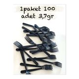 wellpack Plastik Çatal Luks Sert 100 Adet Siyah