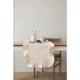 Wells Rufle | Fırfırlı Keten Runner 40 X 110 Cm (Bej)