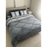 Wellsoft Dream Ekose King Size Gri Yorgan + Yastık Kılıfı - 230 x 260 cm