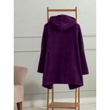Wellsoft Kapşonlu Giyilebilir Tv Battaniyesi Unisex Over Size - Mor