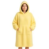 Wellsoft Kapşonlu Giyilebilir Tv Battaniyesi Unisex Over Size Tek Ebat Sarı Mulberry