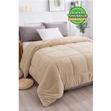 Wellsoft Ultra Yumuşak Çift Taraflı Peluş Yorgan Çift Kişilik Yıkanabilir 200x220 cm Bej