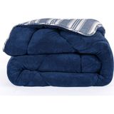 Wellsoft Yorgan Çift Kişilik Soft Line Lacivert - 195 x 215 cm