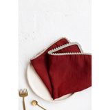 Wellstil Kristal | 6'lı Yılbaşı Temalı Ponponlu Kırmızı Peçete 38 X 38 Cm