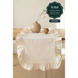Wellstil Perla | Fırfırlı Keten Runner 40 X 110 Cm