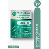 Wellvalens Carnizinc L-Karnitine 1000 mg + Çinko | Enerji & Metabolizma Desteği 30 Tablet